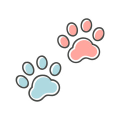 Obraz premium Cat Footprints Icon Paw Prints Animal Pet Transparent Background Vector