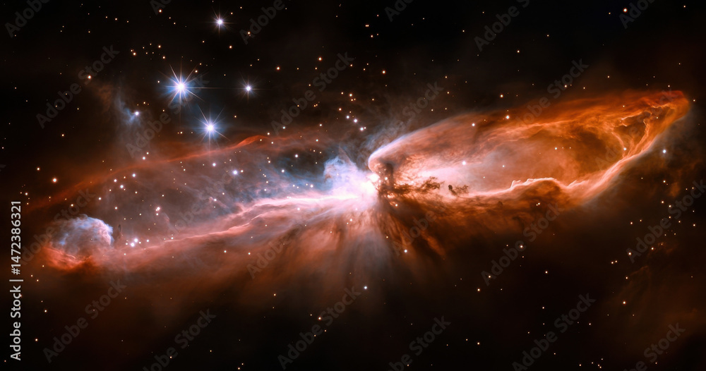 Aufkleber a breathtaking cosmic landscape reveals the vibrant hues of a nebula, illuminated by distant stars a