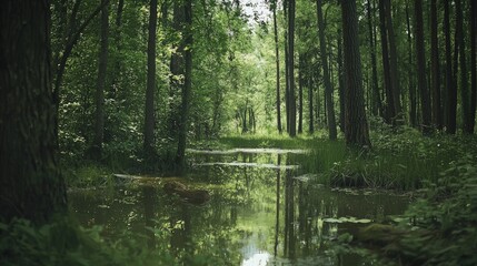 Belarus landscape dense forests and sprawling wetlands beautiful nature view