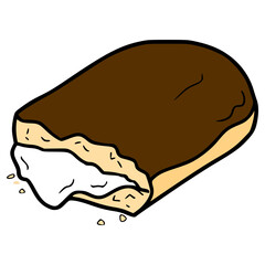 bitten eclair illustration hand drawn isolated vector