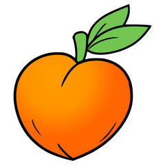 peach illustration hand drawn isolated vector