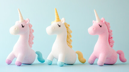 Soft Yarn Unicorn Plush Animals for Children and Gift Displays