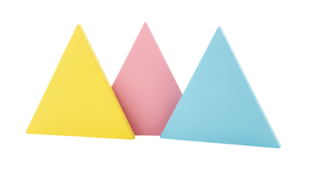 Isolated Colorful Triangle Shapes