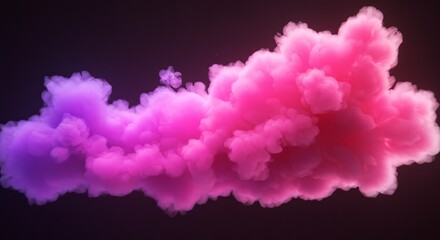 Fototapeta premium Abstract Pink and Purple Smoke Cloud Digital Art Vivid Colors, Dreamlike Texture, Ethereal Atmosphere