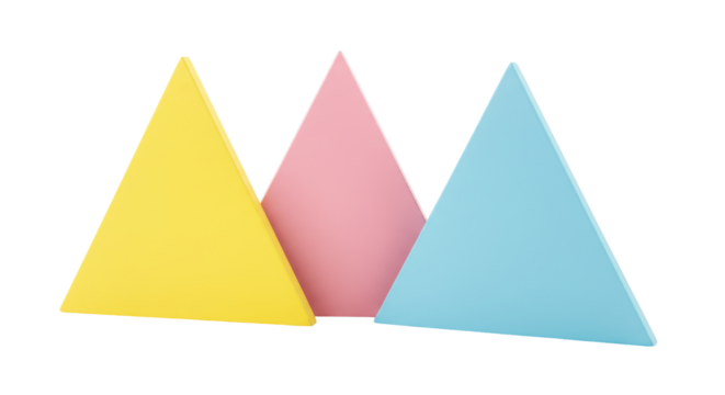Isolated Colorful Triangle Shapes