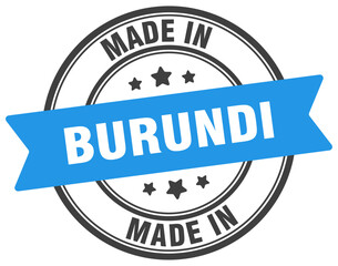 Obraz premium Made in Burundi round sign. Made in Burundi stamp.