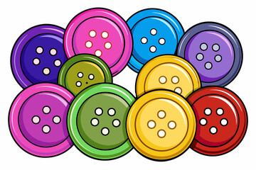 set of colorful clothing buttons