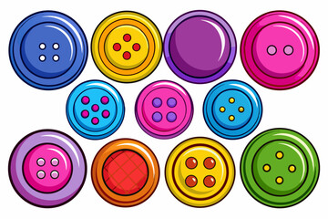 set of colorful clothing buttons