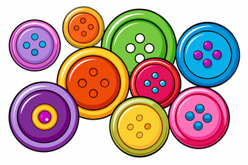 set of colorful clothing buttons