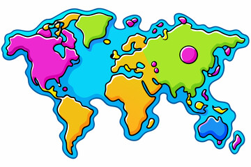 map of the world with a white background
