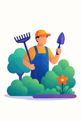 gardener with shovel