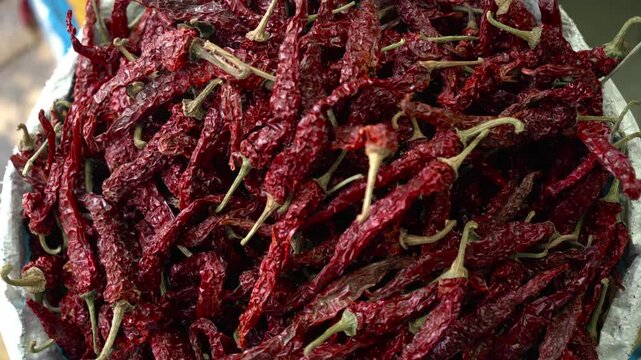 Spicy dried chillies or Lal mirch Indian Marketplace