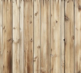 A seamless texture of light brown vertical wooden planks, ideal for rustic backgrounds or design projects.  The wood grain is visible, showcasing natural knots and variations in tone. : Generative AI