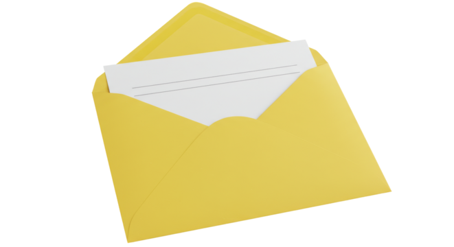 Isolated Yellow Envelope