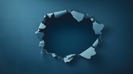 Abstract Blue Torn Paper Hole Background Texture