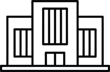 office building exterior icon vector illustration
