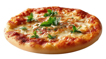 Delicious Pizza: A mouthwatering pizza, freshly baked with a crisp crust, is topped with rich tomato sauce, melted cheese, and fresh herbs, a culinary delight.