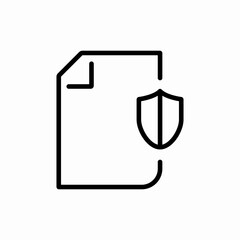 Document shield protection file secure icon vector sign