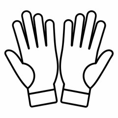 Work Gloves Outline for Occupation-Themed Coloring Book Page Featuring Safety Gear and Hand Protection Elements