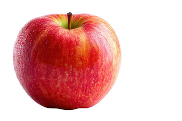 A single ripe red apple with water droplets isolated on a perfect for healthy food and fruit themes diet dark life sweet on transparent background