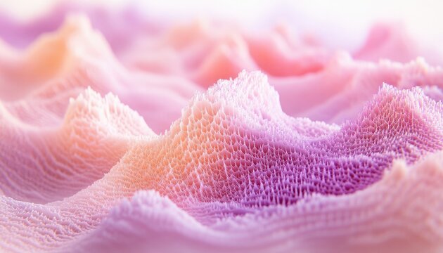 Abstract Pink Landscape, Detailed Fractal Surface with Coral Texture, Peach Gradient