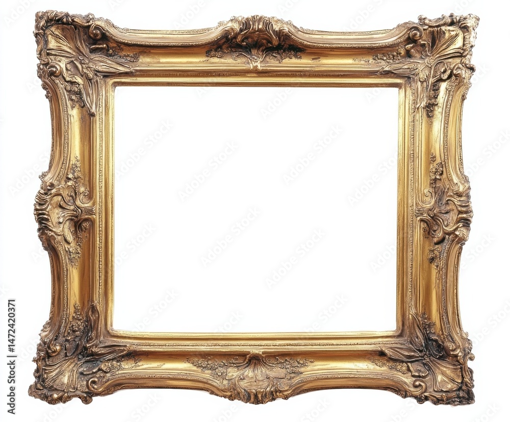 Leinwandbilder ornate gold picture frame isolated on white, perfect for adding your artwork or design. the frame fe