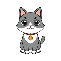 Fototapeta premium Happy Cat Day Cartoon Design Artwork Adorable Kitten Drawing for Celebration