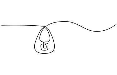 One continuous line drawing of women bags. single line women bags illustration. editable stroke