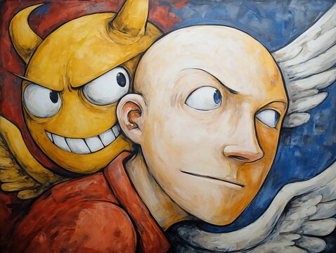 Angel and Devil Influence Man