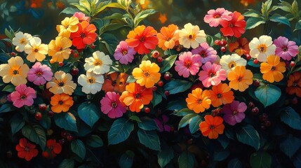 Fototapeta premium Vibrant flower bed bursting with color