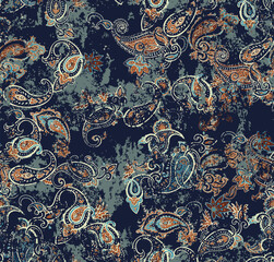 paisley vector seamless pattern in vintage background. ethnic pattern. digital motif background. abstract seamless ethnic pattern of paisley.