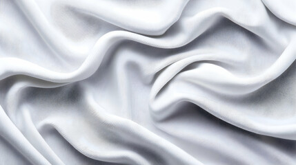 Obraz premium Draped white fabric with soft, flowing folds and subtle light and shadow variations