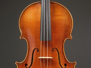 Detailed view of a classical stringed instrument showcasing intricate wood grain patterns and precise craftsmanship against a dark background