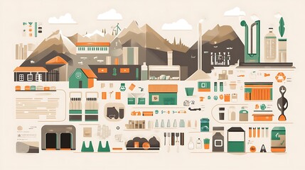 Sustainable Recycling Factory Landscape.