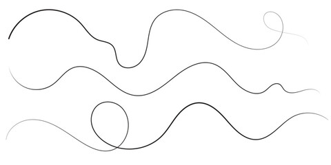 Abstract Wave Lines Design for Modern Backgrounds. This image showcases a collection of elegant, flowing wave-like lines against a clean white background.