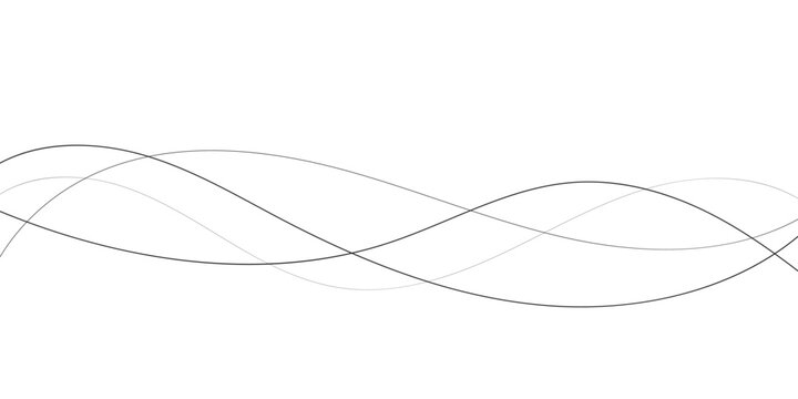 A minimalist abstract image featuring multiple, interwoven, wavy lines in varying thicknesses and dashed patterns.	