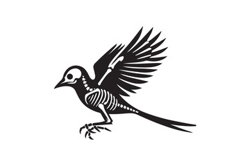 Obraz premium simple and unobtrusive Bird Skeleton vector silhouette illustration isolated in white background
