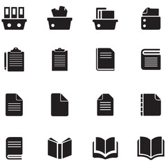 Set of Office Silhouette Vector Illustration on white background