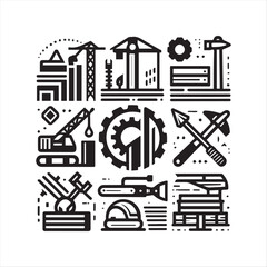 editable construction logo vector