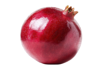 A single ripe red pomegranate fruit isolated on a perfect for healthy food recipes and culinary designs showcasing its on transparent background tart