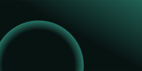 Dark green background with overlapping circular shapes. The background is smooth and gradient, featuring green and black tones. Minimal abstract circles vector gradient background