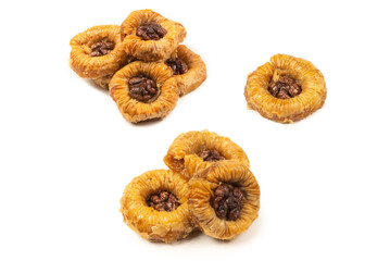 Tasty baklava isolated on white background.