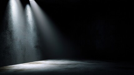 Black Studio Photography with Side Lighting in Dark Background