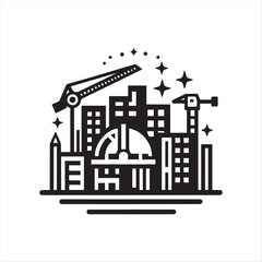 Obraz premium editable construction logo vector