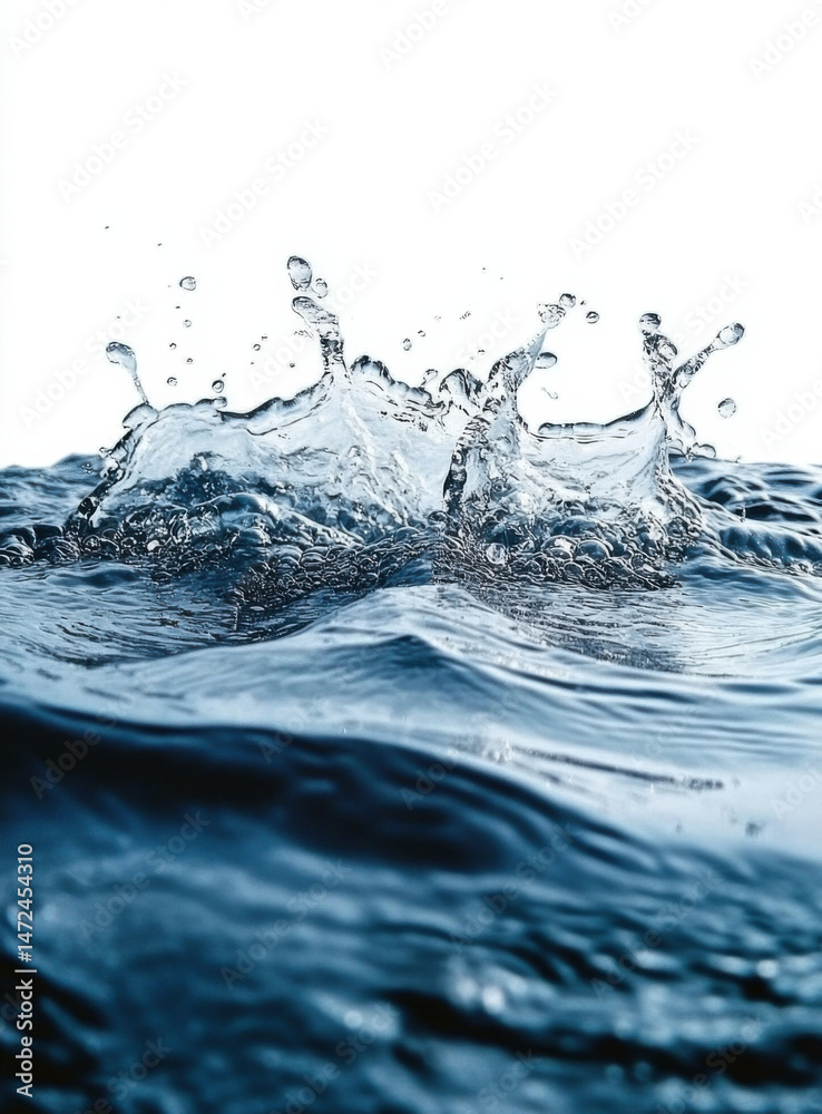 Aufkleber a stunning close-up image reveals the dynamic energy of water as it splashes and creates intricate p