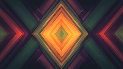 Abstract Geometric Orange Diamond.