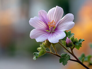 Obraz premium Delicate pink bloom reaches for the light