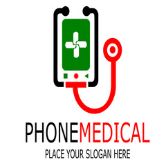 Phone medical health care logo