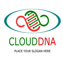 Cloud DNA Logo Vector Template