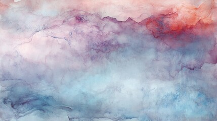 Abstract Watercolor Landscape: A Serene Blend of Blues and Purples